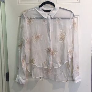 Zara Sheer White Blouse